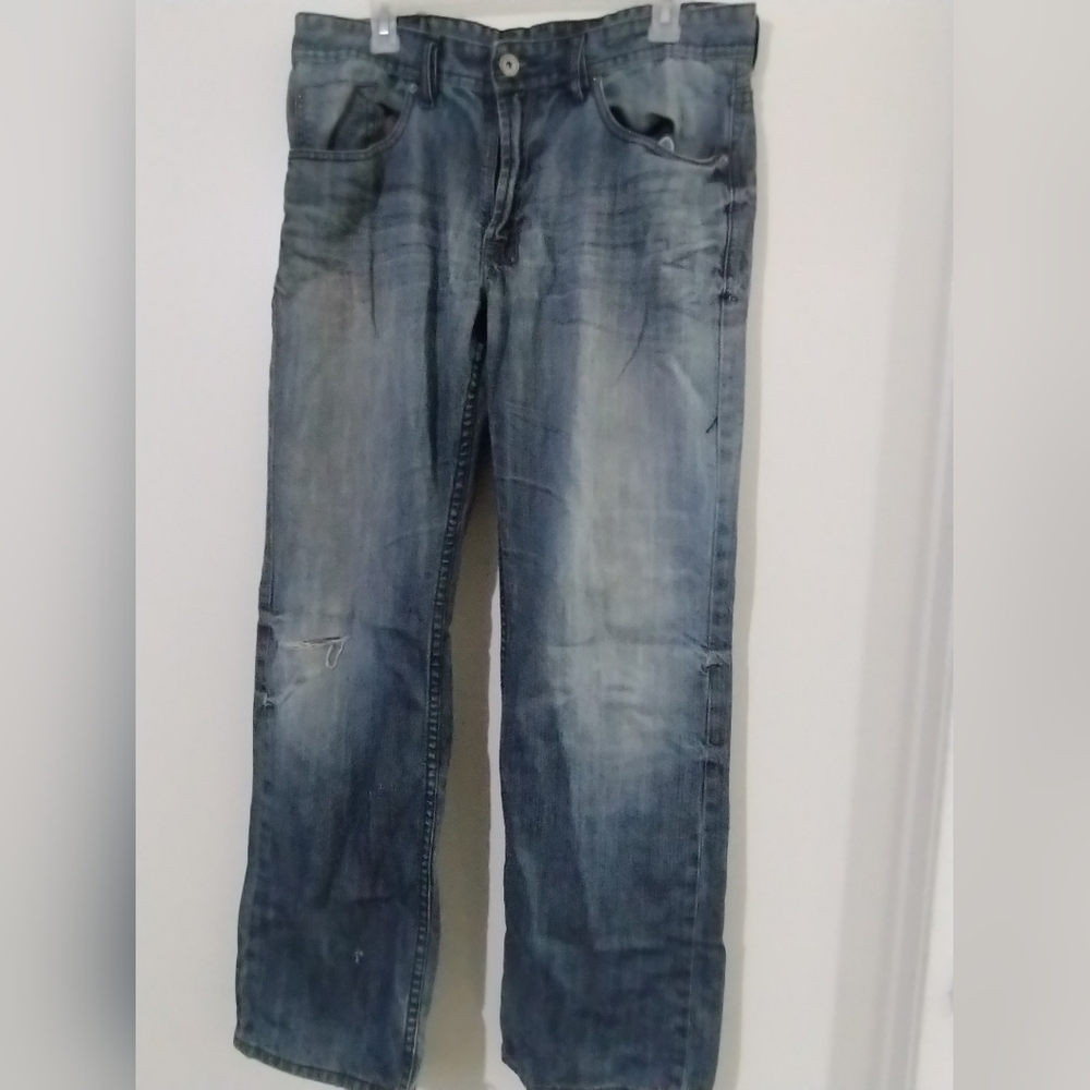Buffalo David Bitton Relaxed Fit Faded Blue Jeans